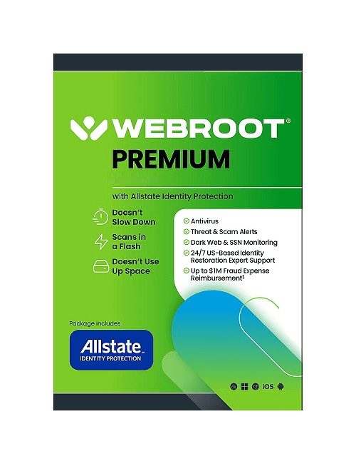 Webroot Premium with Allstate Identity Protection - 1-Year / 5-Device