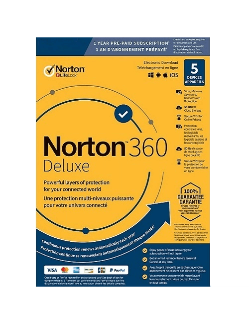 Norton 360 Deluxe - 1-Year / 5-Device - USA/Canada